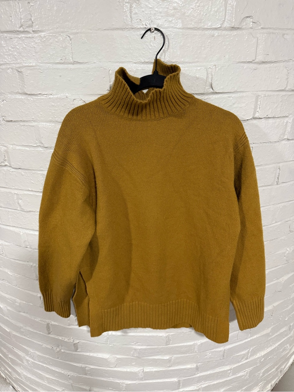 H&M Classic Mock Neck Sweater in Mustard